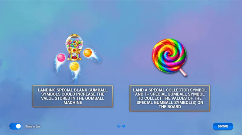 Sweet Candy Cash Stash - メインメニューとスロット設定